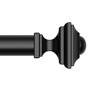 NEW Black Curtain Rod for Windows 36-88 Inches, 1 Inch Heavy Duty Adjustable